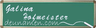 Galina Hofmeister Visitenkarte